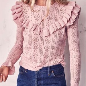 loveshackfancy pink Natalie ruffle sweater😍😍😍